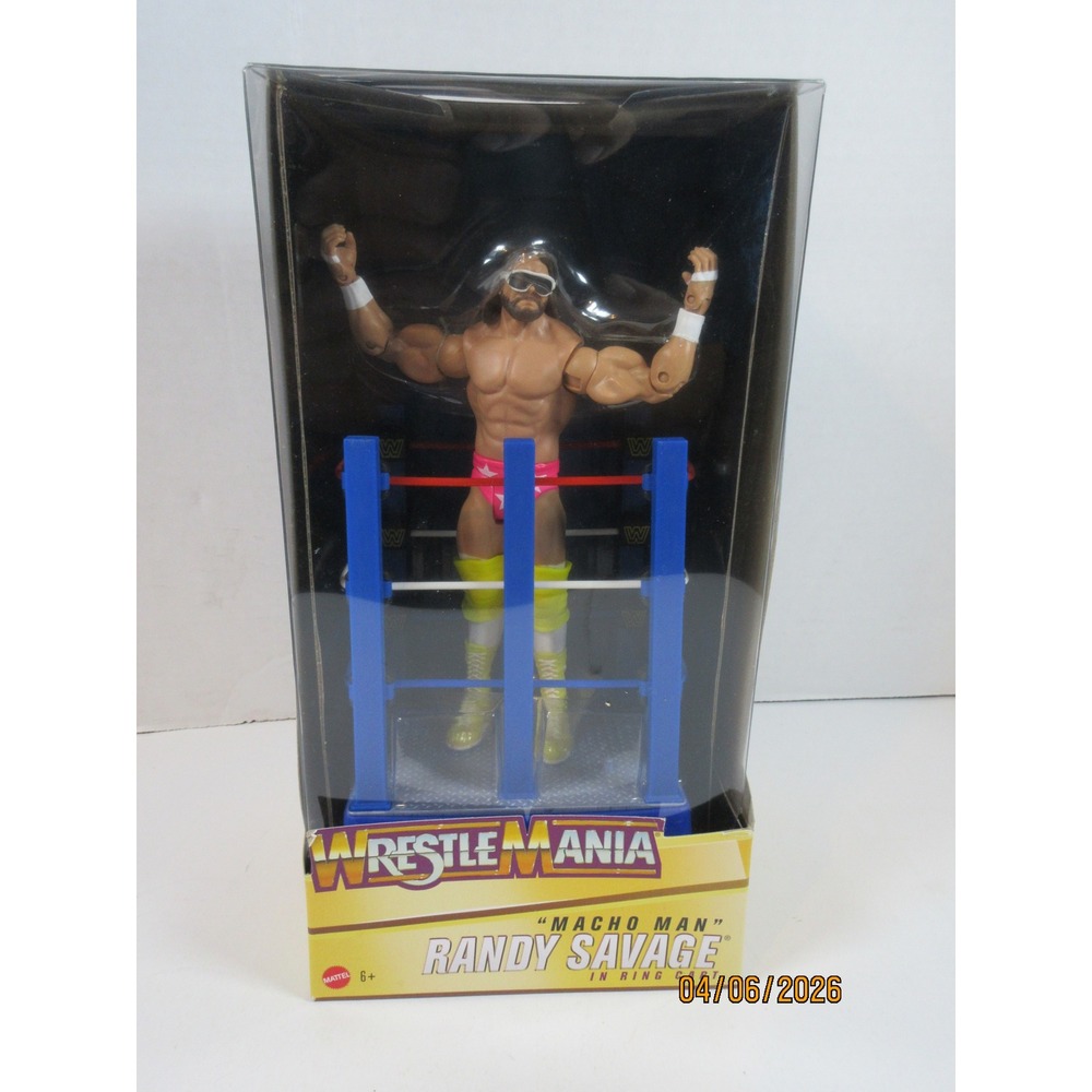 Mattel WWE WrestleMania Macho Man Randy Savage In Ring Cart Action Figure GVJ10